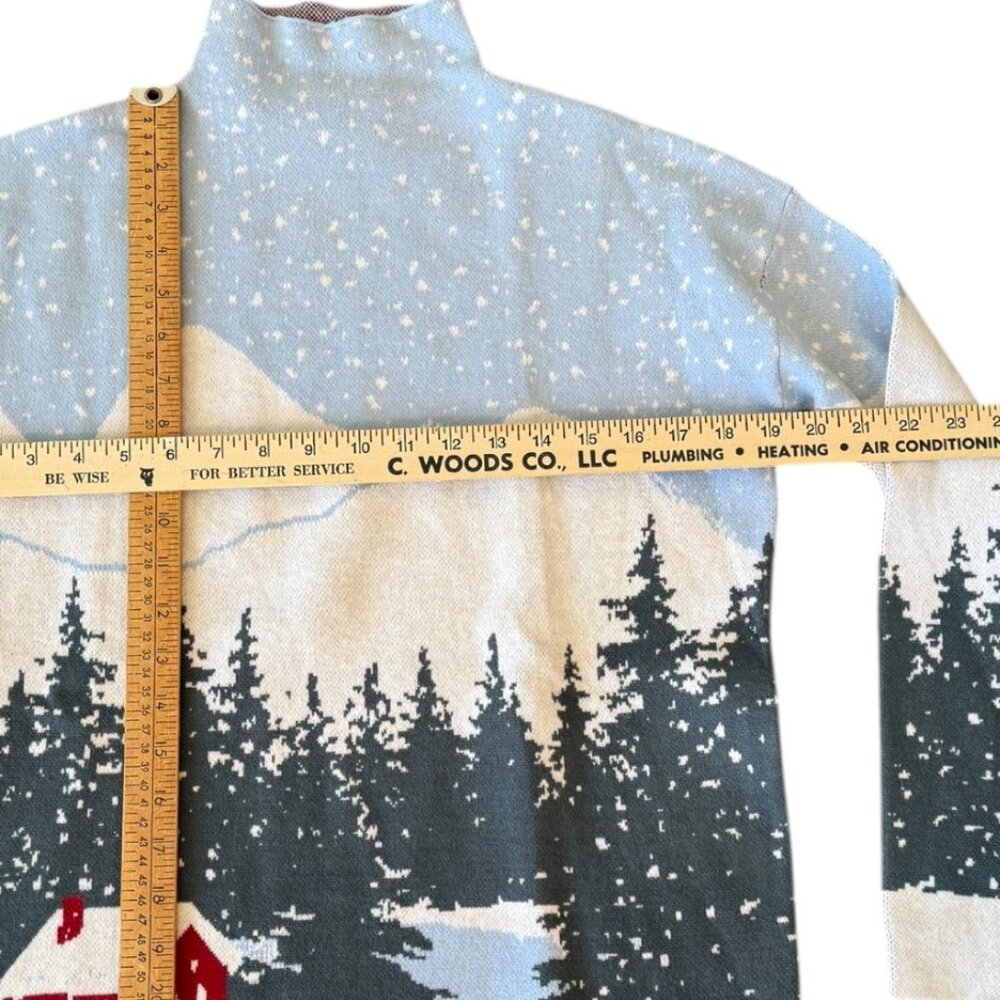 NWOT TAHARI Mock Neck Winter Scene Woman's Sweater Size Small - Picture 9 of 12